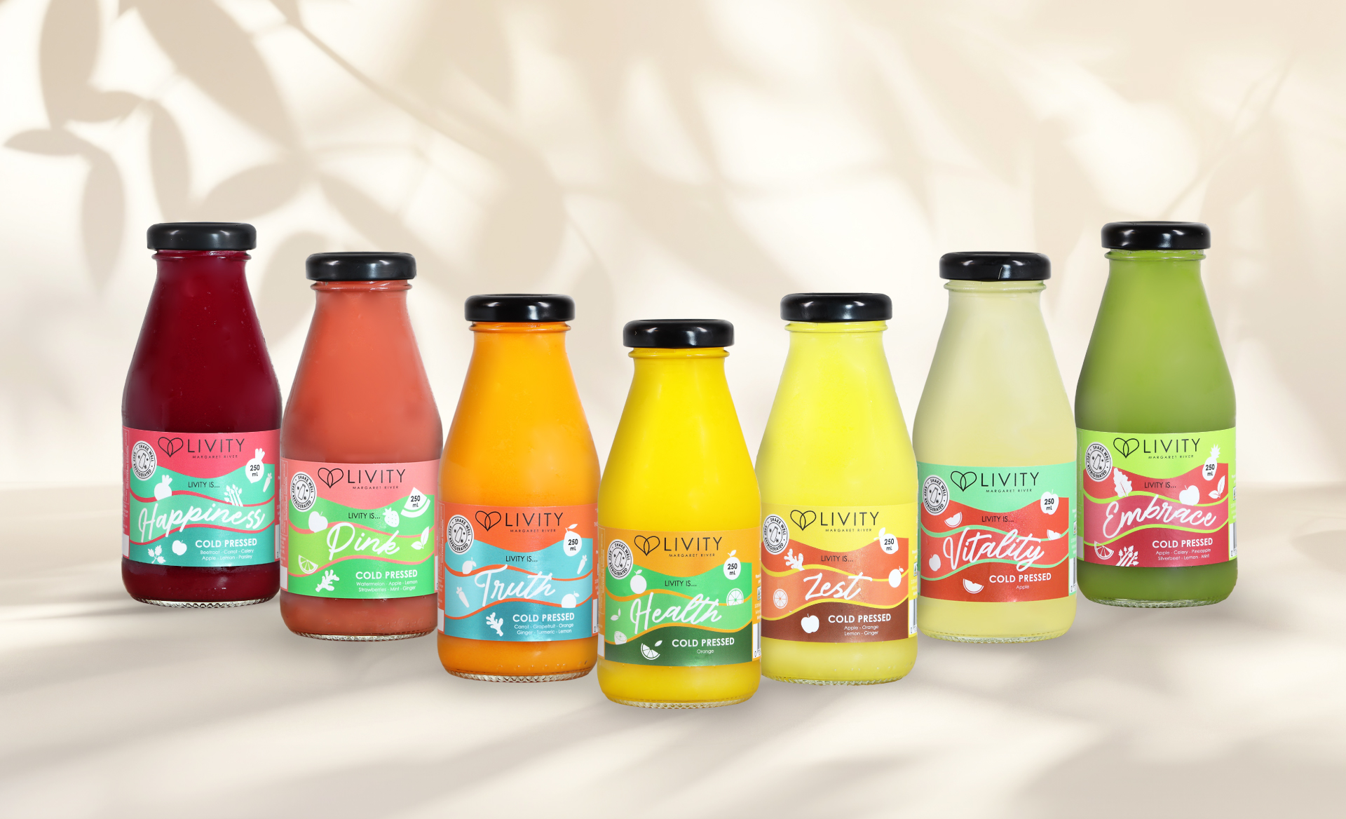 Livity Cold‑Pressed Juice Label Design: A Visual System Across Every Bottle