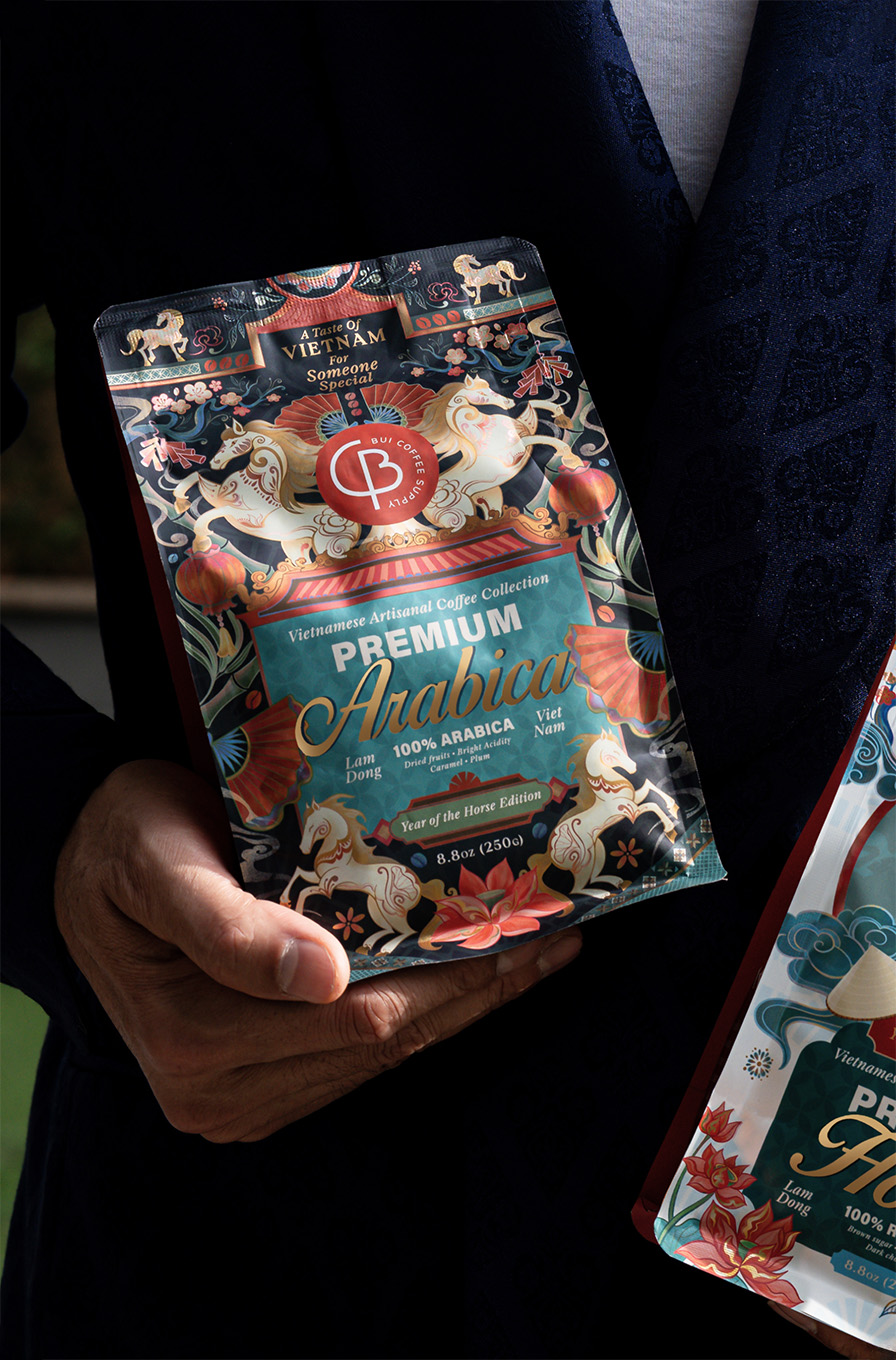 Premium Arabica coffee packaging design by thirsty fox and Bui Coffee Supply